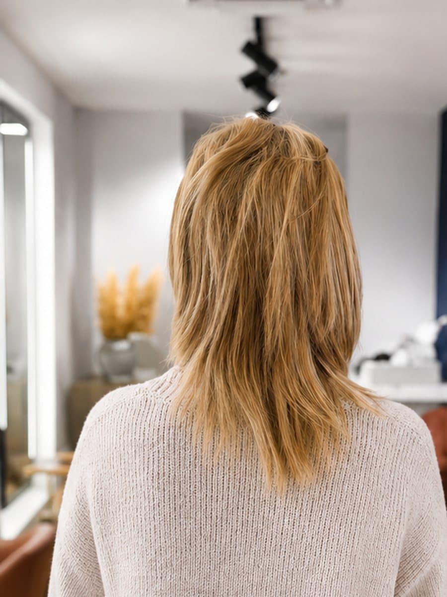 Avant : Blond court, dégradé